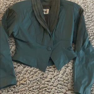 Vintage 80s Chia leather and suede coat